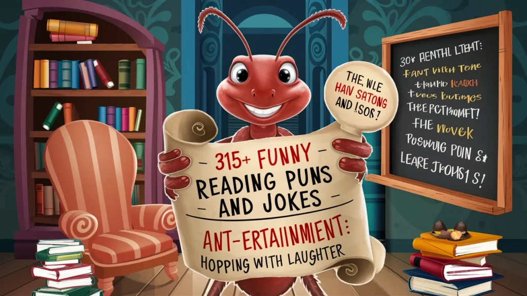 315+ Funny Reading Puns And Jokes: Ant-ertainment: Hopping with Laughter