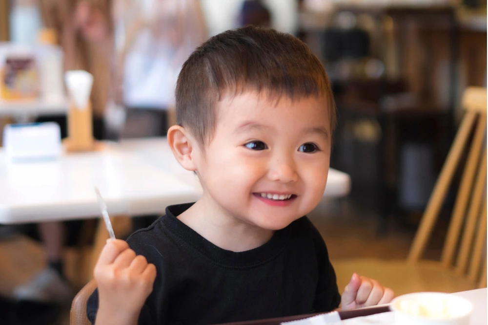 Little Boy Ready to Eat