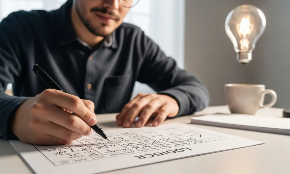 man, focused and thoughtful, sketches-Logic Riddles to Challenge Your Mind