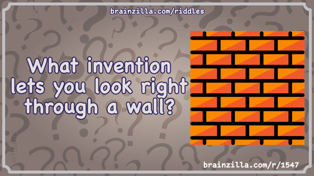 wall riddle answer
