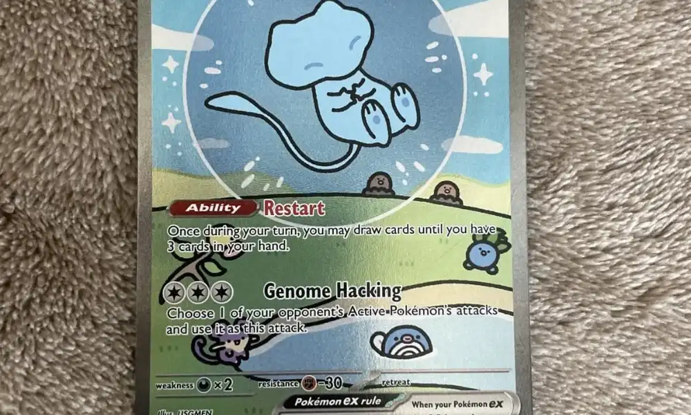 Full art Mew ex Pokemon card featured in a bubble mew psa 10 collector guide. 