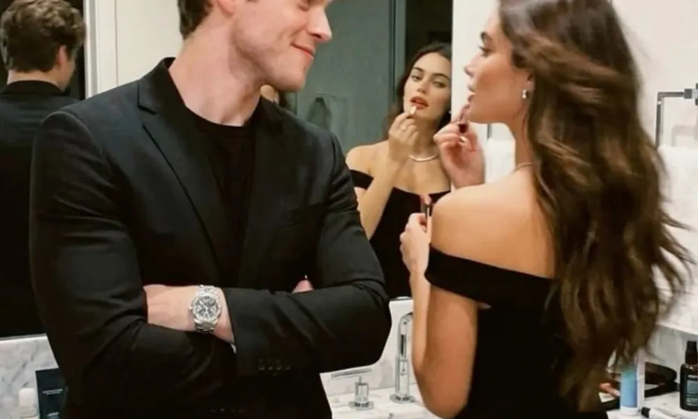 Romantic couple getting ready together for Cute Couple Nicknames. 