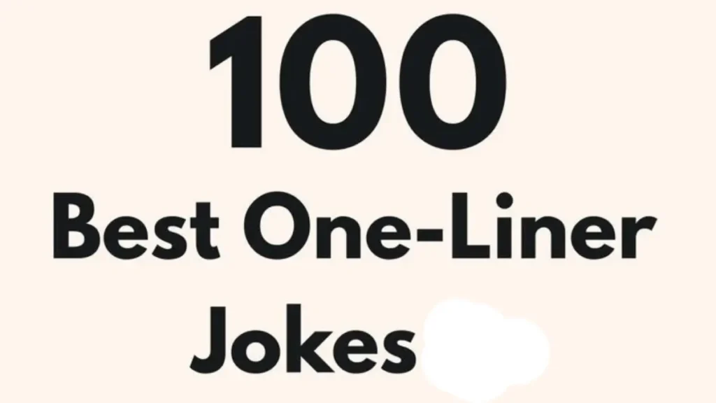 Bold graphic text displaying "100 Best One-Liner Jokes", serving as a featured image for funny one liner puns.