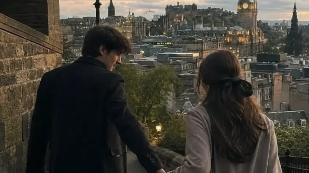 Romantic couple holding hands on a city trip for best names for couples.