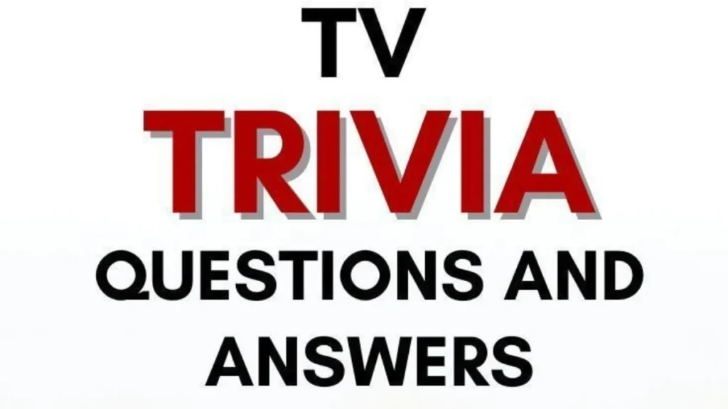 A graphic featuring bold black and red typography on a plain white background reading "TV TRIVIA QUESTIONS AND ANSWERS", perfect for highlighting engaging tv trivia questions.
